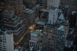 Areal view of buildings in NYC
